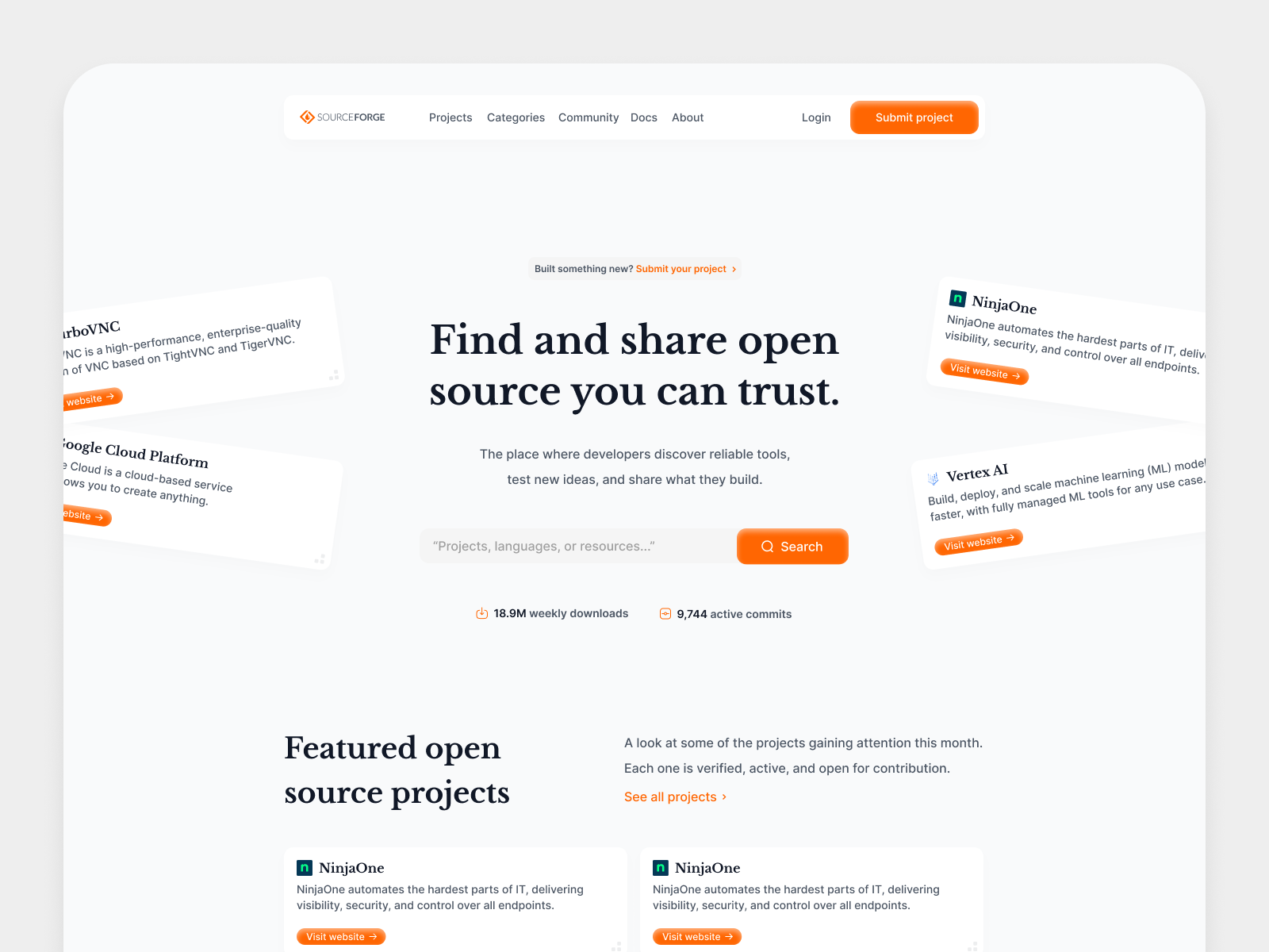 SourceForge Concept Redesign